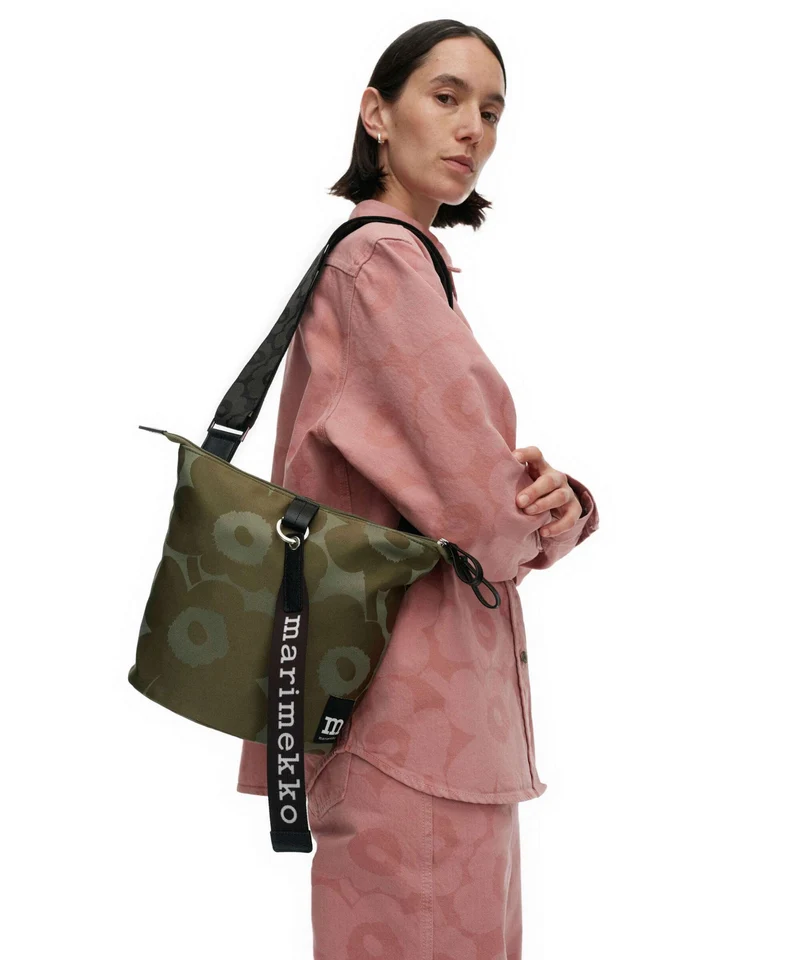 Marimekko Carry All Unikko Bandolera green/light green