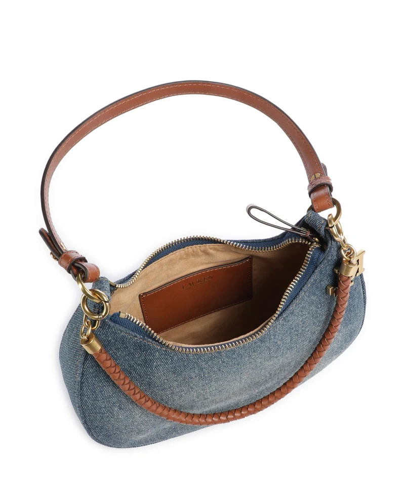 Lauren Ralph Lauren Marcy Medium Bolso de hombro oxford blue/lauren tan