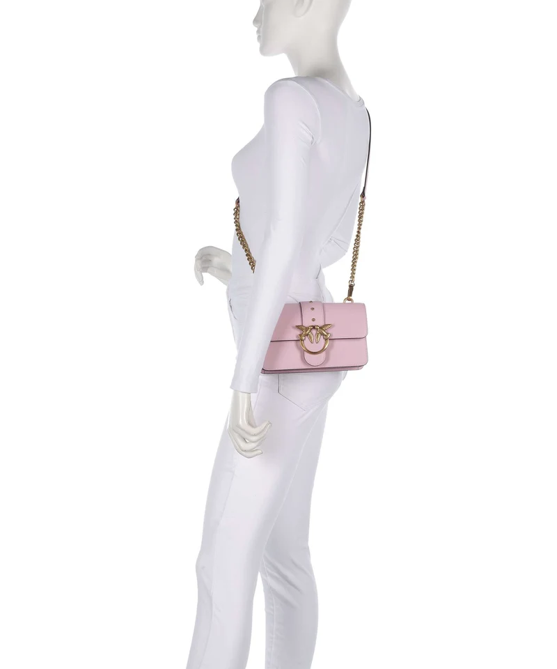 Pinko Love One Mini Bandolera rosa chiaro/antique gold