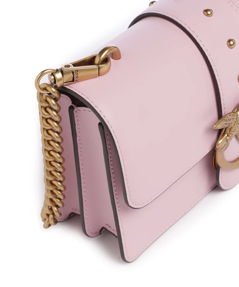 Pinko Love One Mini Bandolera rosa chiaro/antique gold
