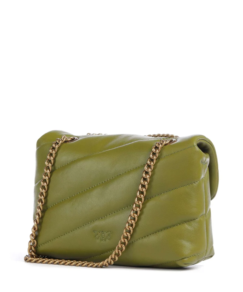 Pinko Love Puff Baby Bolso de hombro verde erba/antique gold