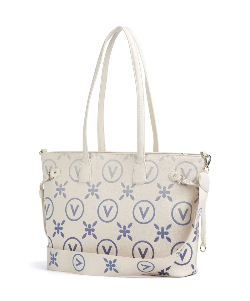 Valentino Bags Samba Re Print Bolsa shopping ecru/bluette