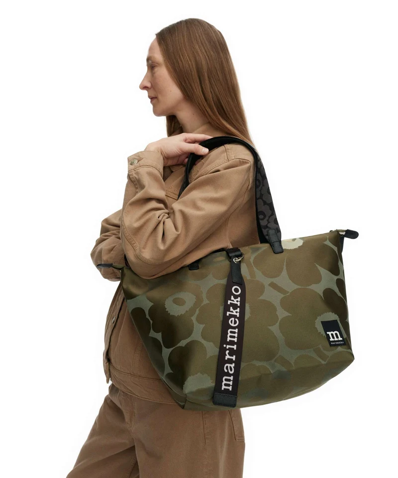 Marimekko All Day Unikko Bolsa shopping green/light green