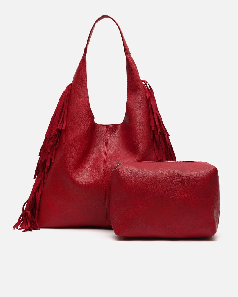 Frinpo bolso hobo con neceser extraíble y detalle flecos