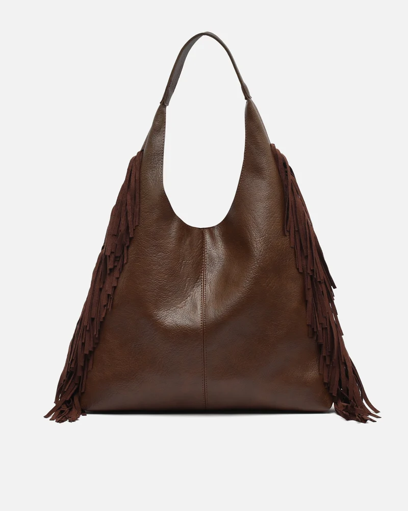 Frinpo bolso hobo con neceser extraíble y detalle flecos