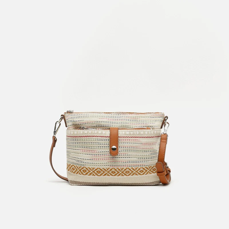 Micu bolso bandolera con estampado jacquard y neceser pequeño