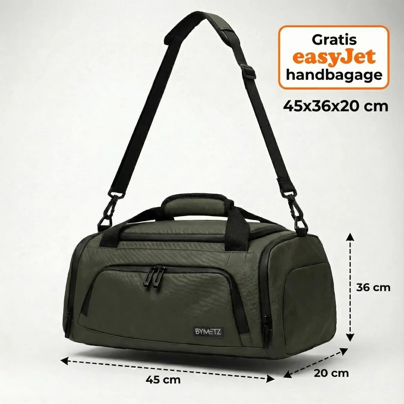 45x36x20 Handbagage Reistas – 3-in-1 Rugzak & Schoudertas – EasyJet – ByMetz®