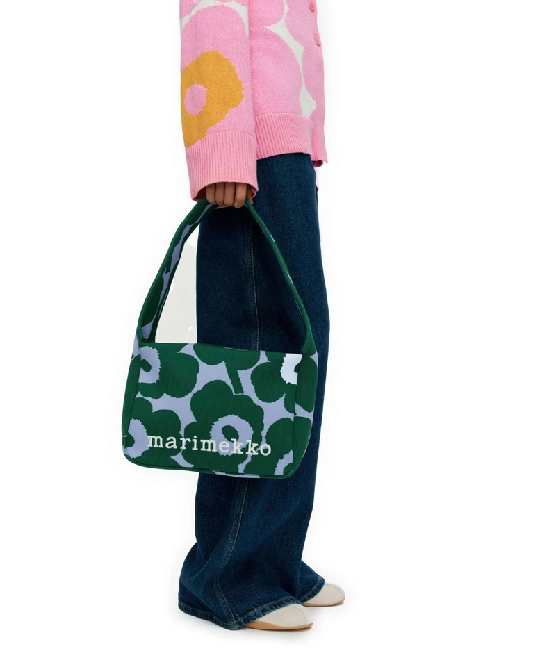 Marimekko Knitted Unikko Bolso de hombro dark green/blue