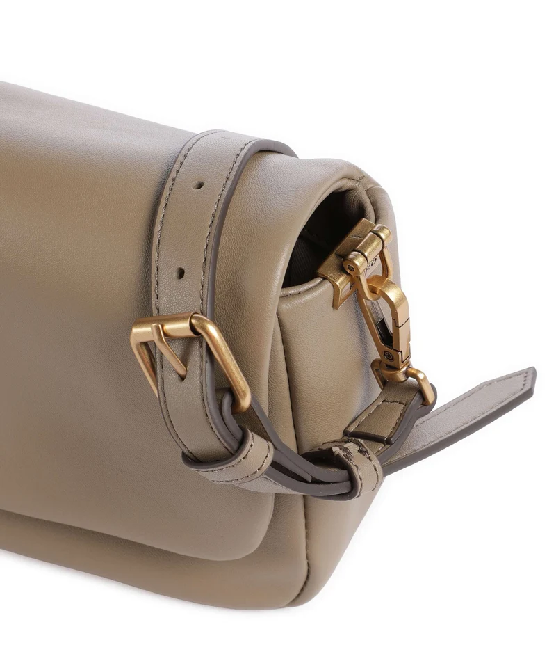 Pinko Click Soft Horizontal Mini Bandolera grigio talpa/antique gold