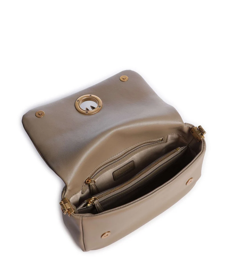 Pinko Click Soft Horizontal Mini Bandolera grigio talpa/antique gold