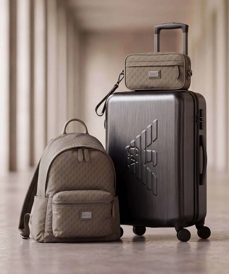 Emporio Armani Big Eagle Maleta con 4 ruedas gunmetal