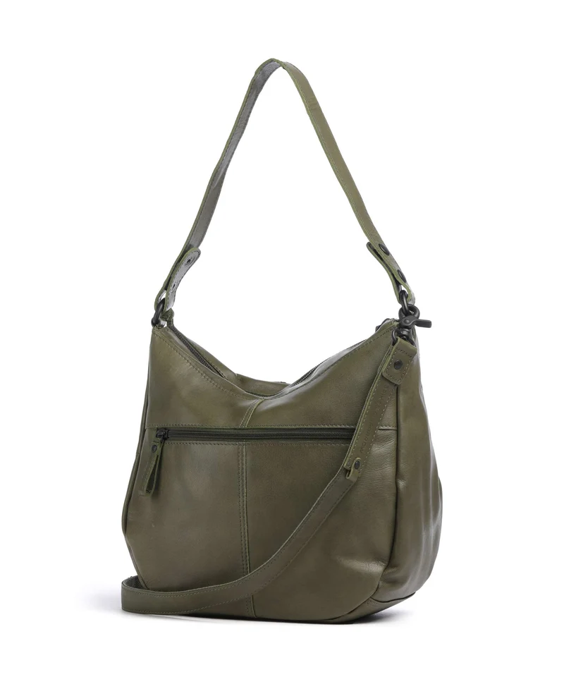 Spikes & Sparrow Suede Mix Natalia Bolso de hobo green