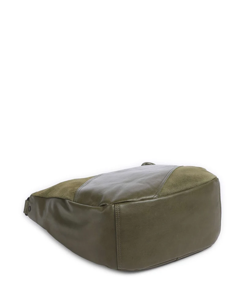 Spikes & Sparrow Suede Mix Natalia Bolso de hobo green