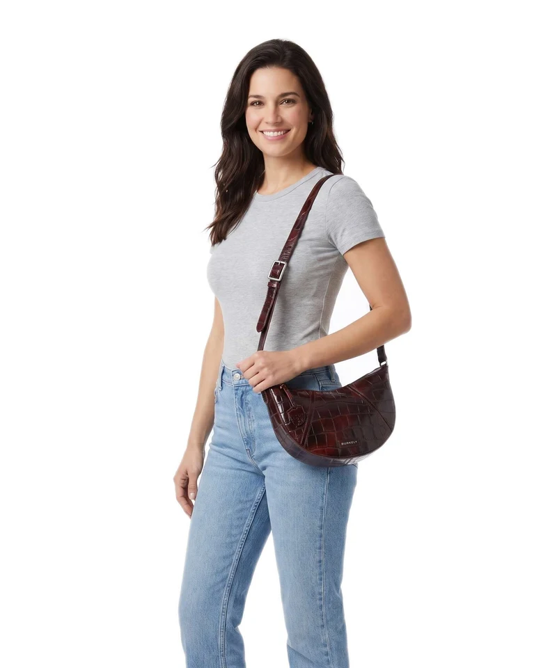 Burkely Cool Colbie Bandolera burgundy patent