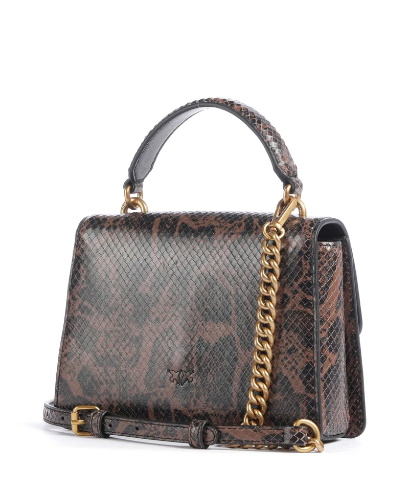 Pinko Love One Mini Bandolera roccia/marrone/antique gold