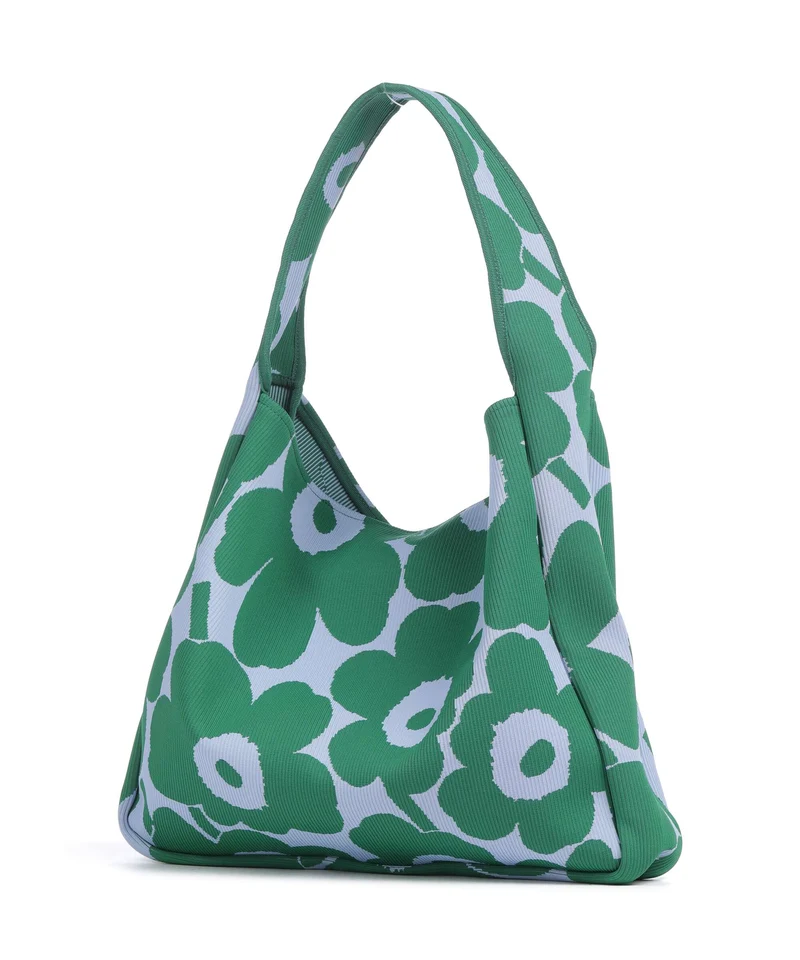Marimekko Knitted Unikko Bolso de hobo dark green/blue