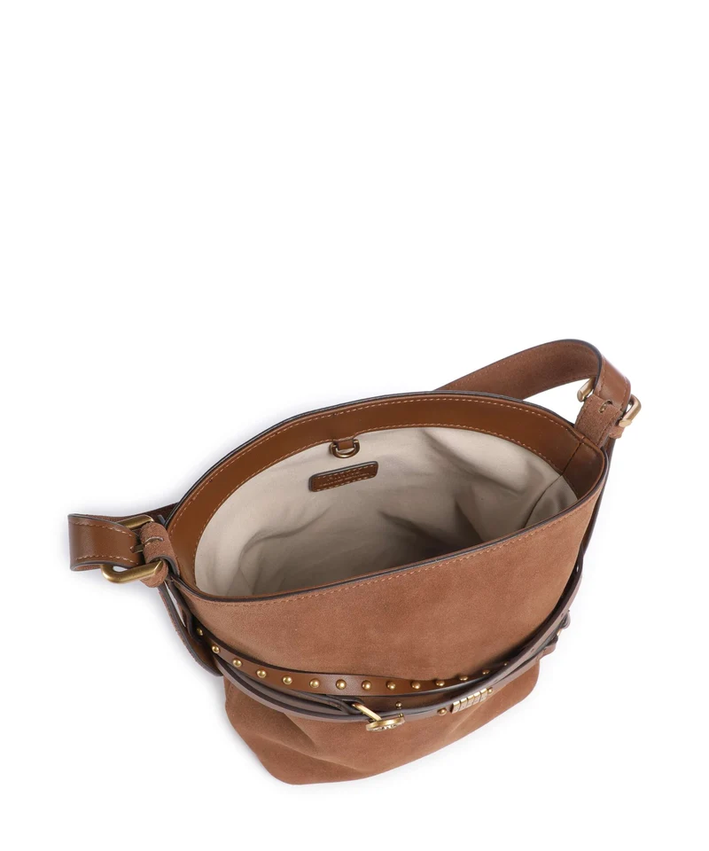 Pinko Belt Mini Bucket bolso de mano marrone/leone/antique gold