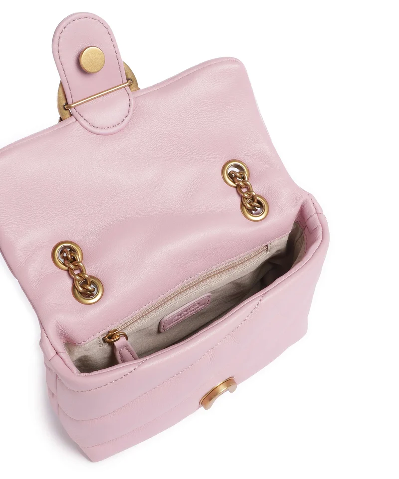 Pinko Love Puff Baby Bolso de hombro rosa chiaro/antique gold