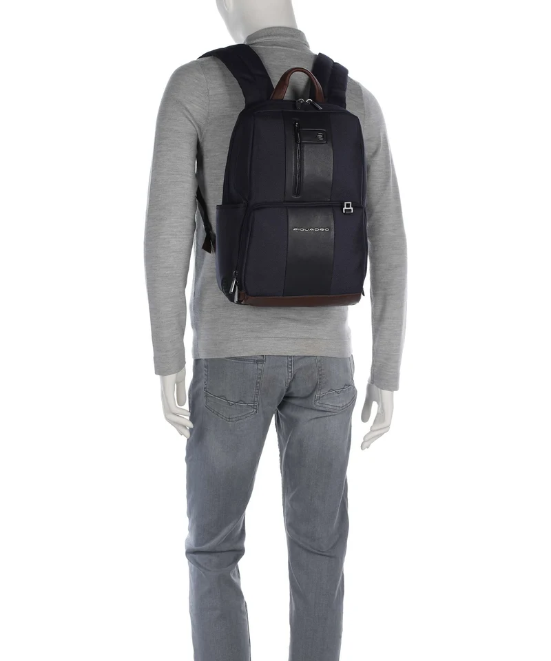 Piquadro Brief 2 LED Mochila para portátil blue/cognac