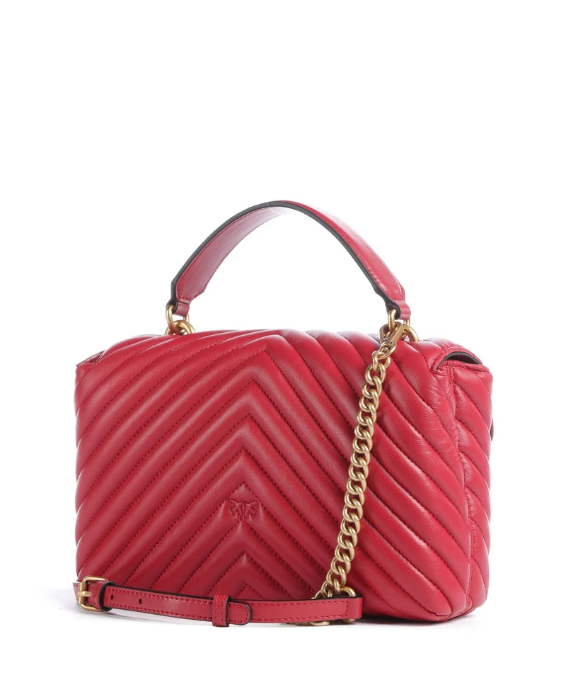 Pinko Love Lady Puff Mini Bolso de mano rosso rio/antique gold