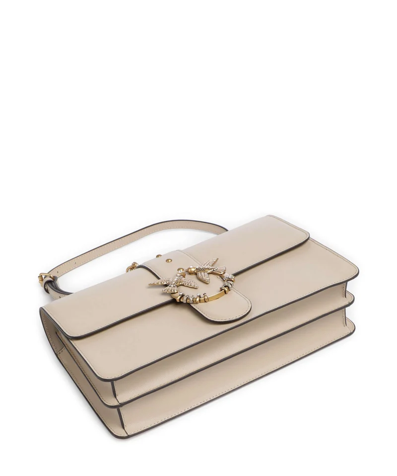 Pinko Love One Classic New Buckle Bandolera beige/grigio fumo/antique gold