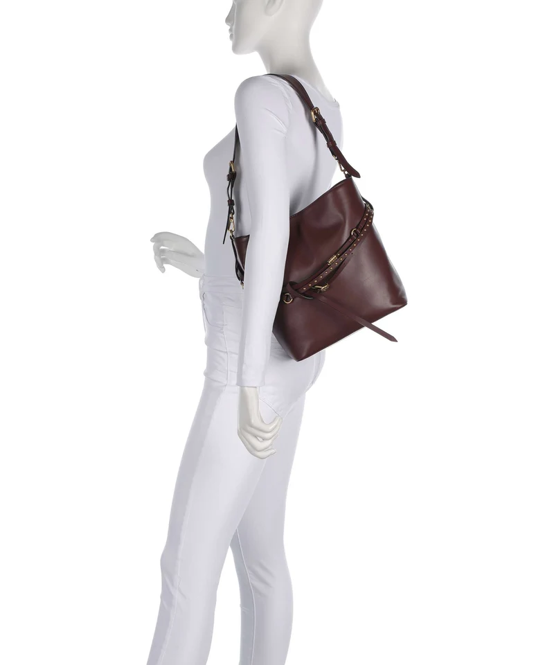 Pinko Belt Classic Bucket bolso de mano burgundy wine/antique gold
