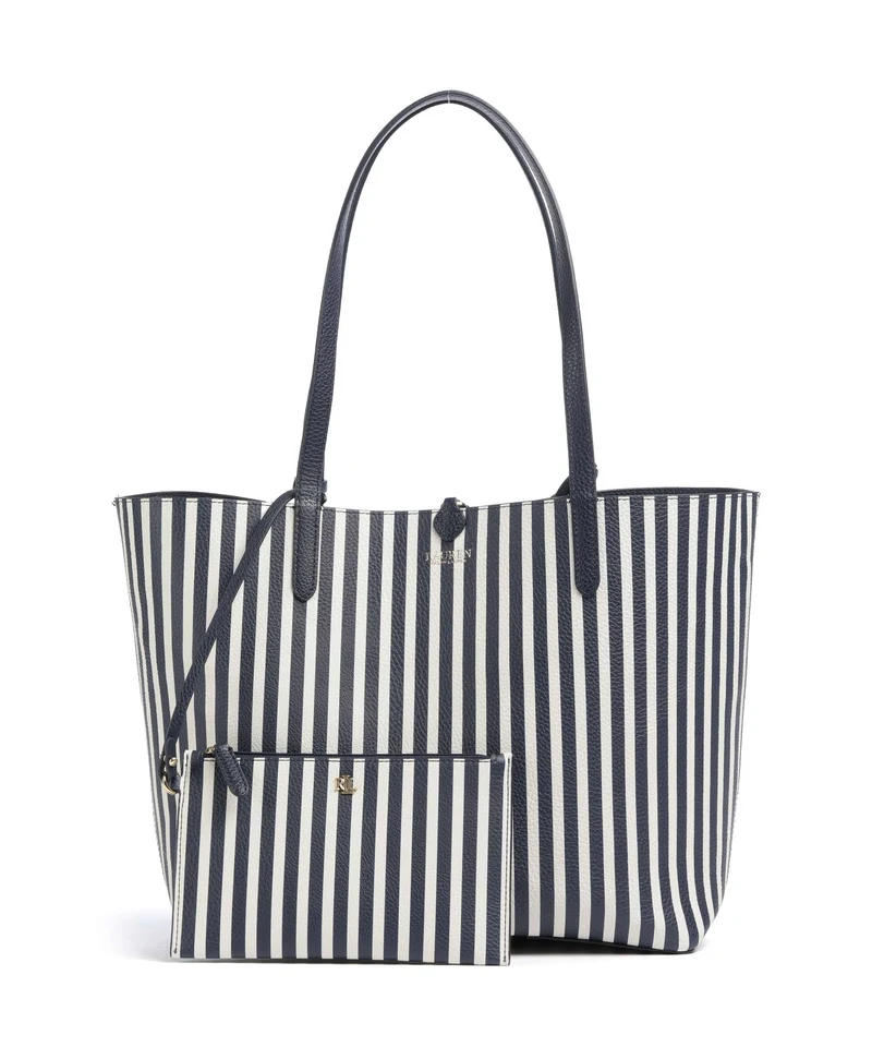 Lauren Ralph Lauren Medium Bolsa shopping refined navy/skinny stripe