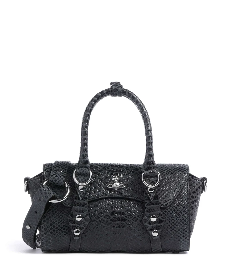 Vivienne Westwood Bettina Snake Effect Mini Bolso de mano dark grey