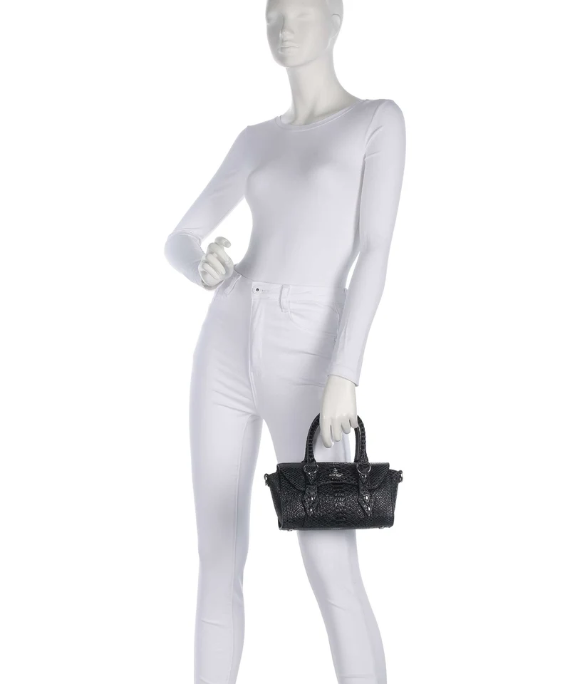 Vivienne Westwood Bettina Snake Effect Mini Bolso de mano dark grey