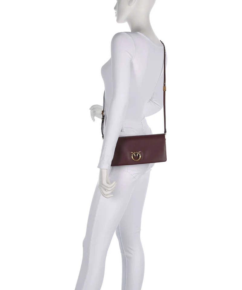 Pinko Click Soft Classic Bandolera burgundy wine/antique gold