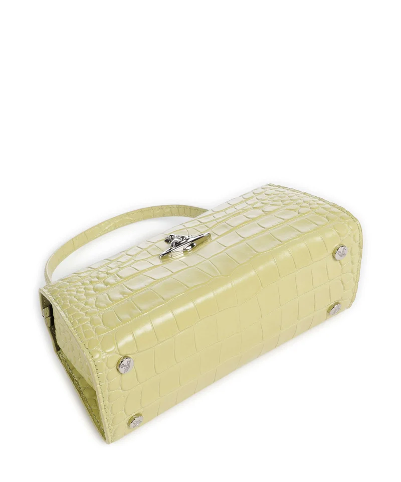 Vivienne Westwood Doll Frame Embossed Croc XL Bolso de mano lime green