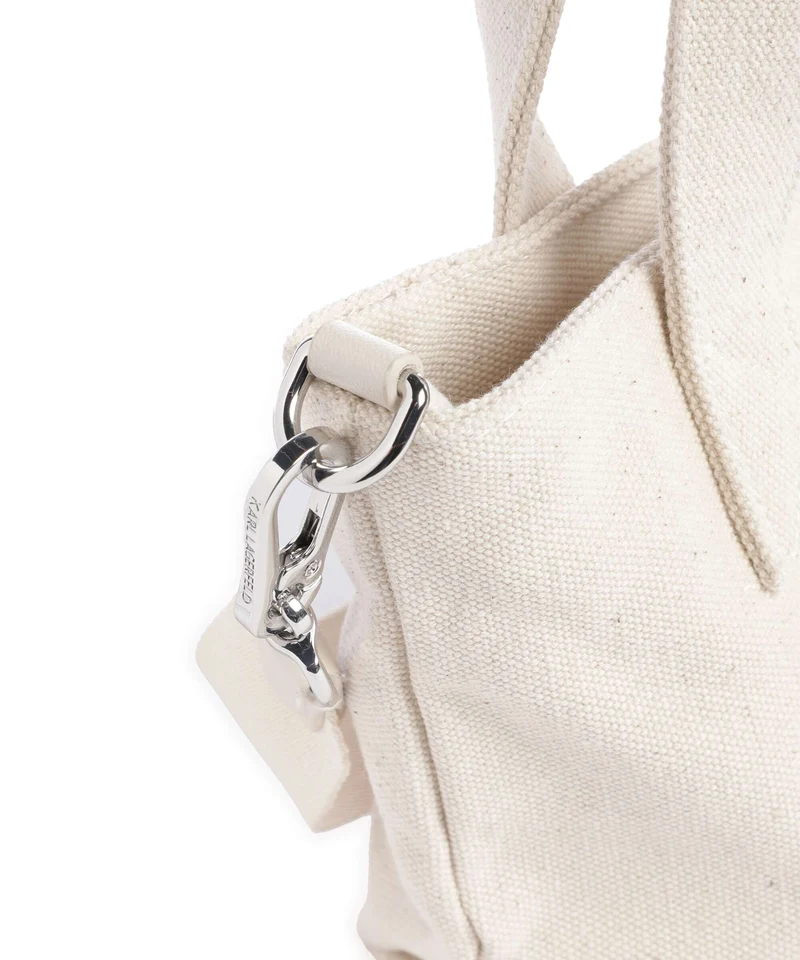 Karl Lagerfeld Ikon Circle Choupette Small Bolso de mano off white