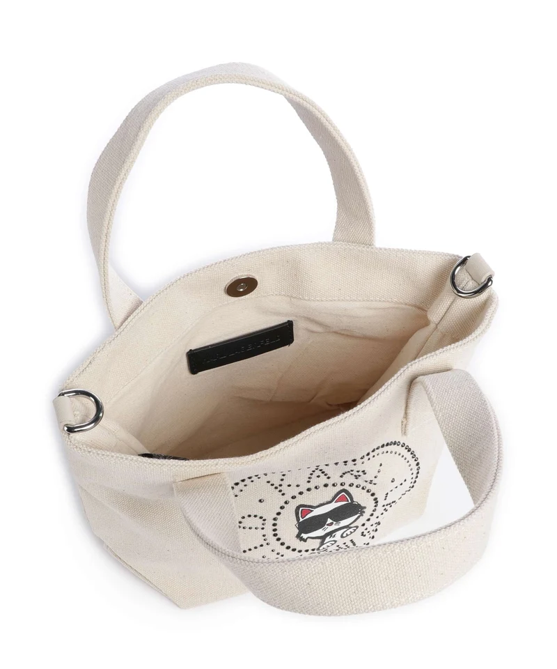 Karl Lagerfeld Ikon Circle Choupette Small Bolso de mano off white