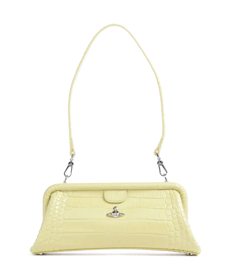 Vivienne Westwood Jane Frame Embossed Croc Bolso de hombro lime green