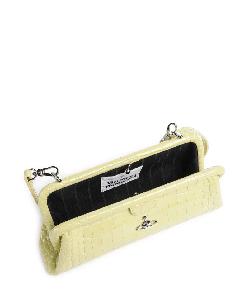 Vivienne Westwood Jane Frame Embossed Croc Bolso de hombro lime green