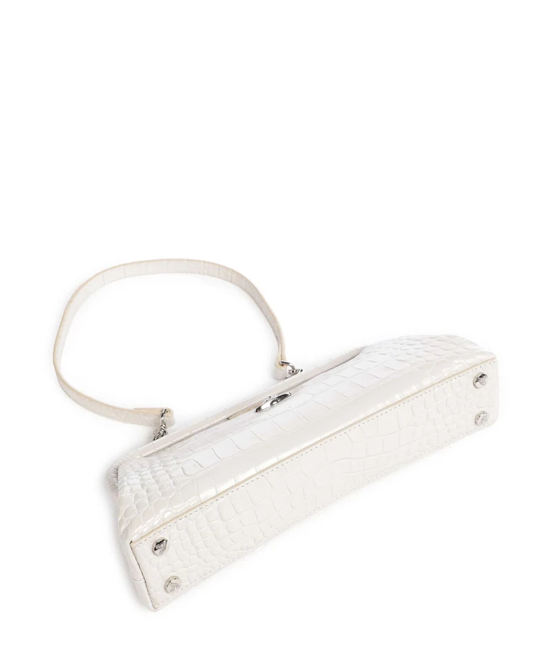 Vivienne Westwood Jane Frame Embossed Croc Bolso de hombro pearl white