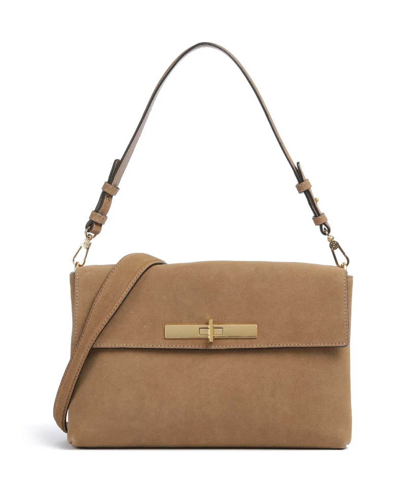 Abro Suede Twist Bolso de hombro cappuccino