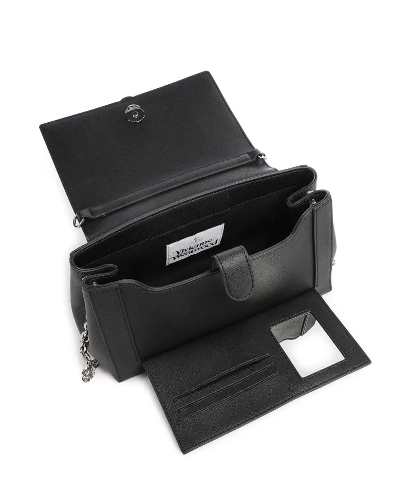 Vivienne Westwood Hazel Saffiano Plain Medium Bolso de hombro black