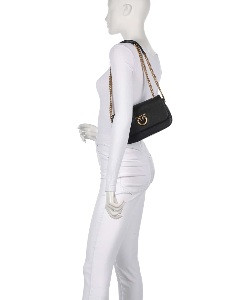 Pinko Click Soft Horizontal Chain Bolso de hombro nero/antique gold