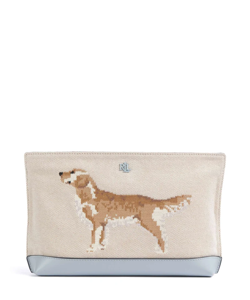 Lauren Ralph Lauren Bolso de cosméticos natural/buff canvas/alpine blue