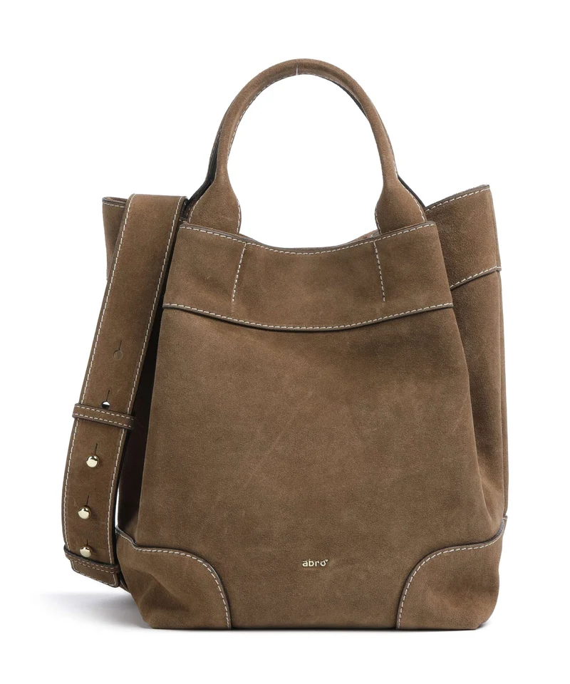 Abro Suede Essential Medium Bolso de mano khaki