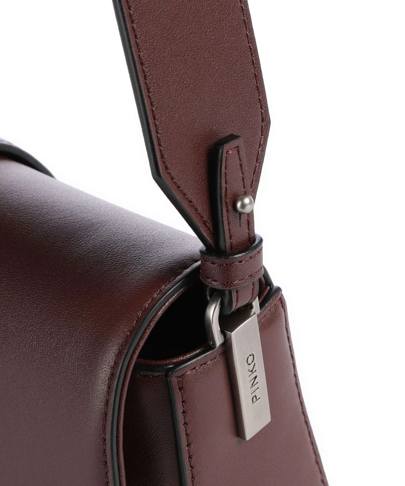 Pinko Love One Mini Slouchy Bolso de hombro burgundy wine/old silver