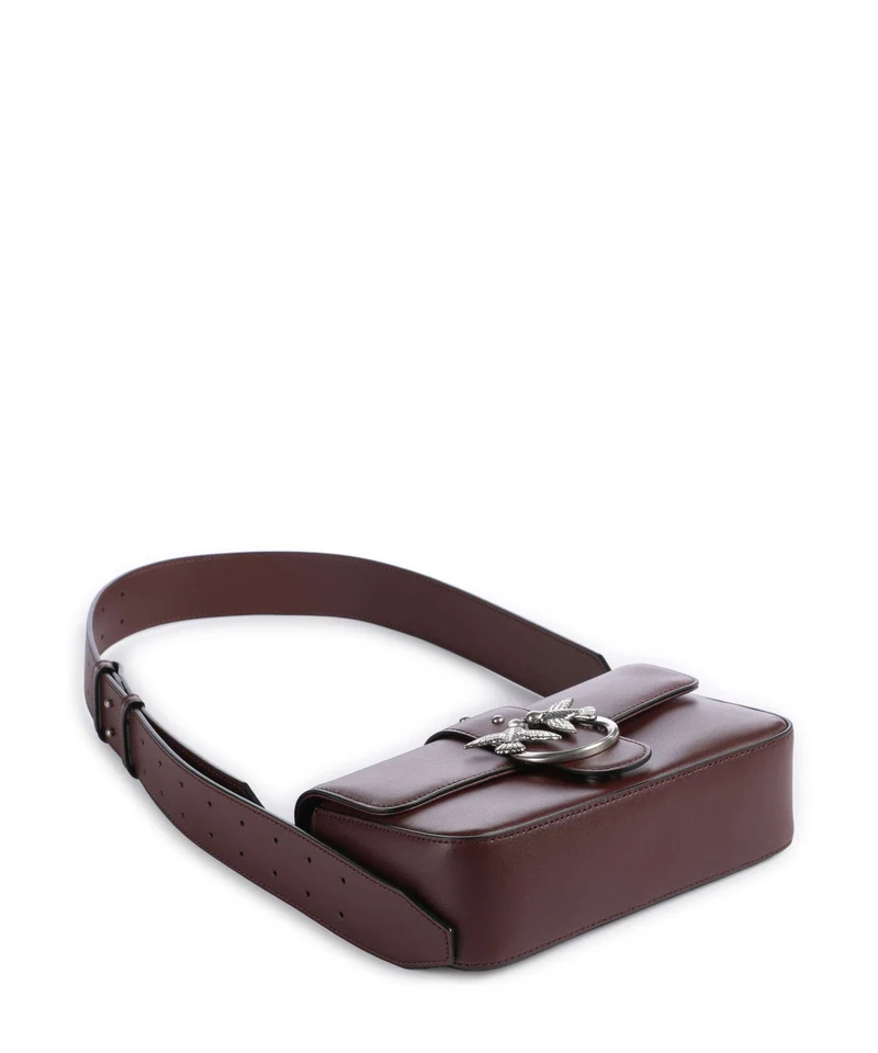 Pinko Love One Mini Slouchy Bolso de hombro burgundy wine/old silver