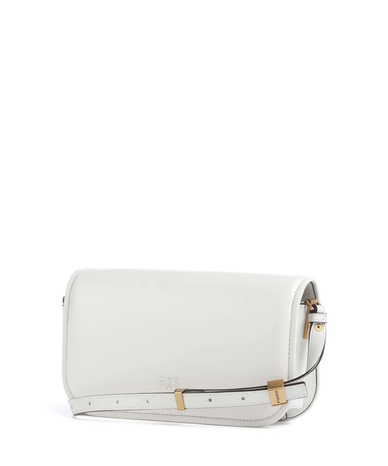Pinko Love Box Horizontal Bolso de hombro bianco nembo/antique gold