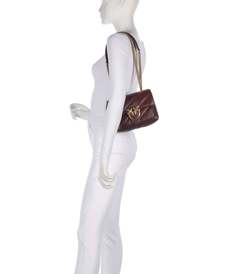 Pinko Love Puff Mini Bolso de hombro burgundy wine/antique gold