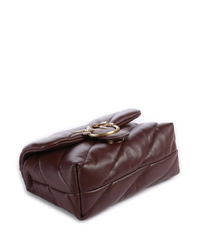 Pinko Love Puff Mini Bolso de hombro burgundy wine/antique gold