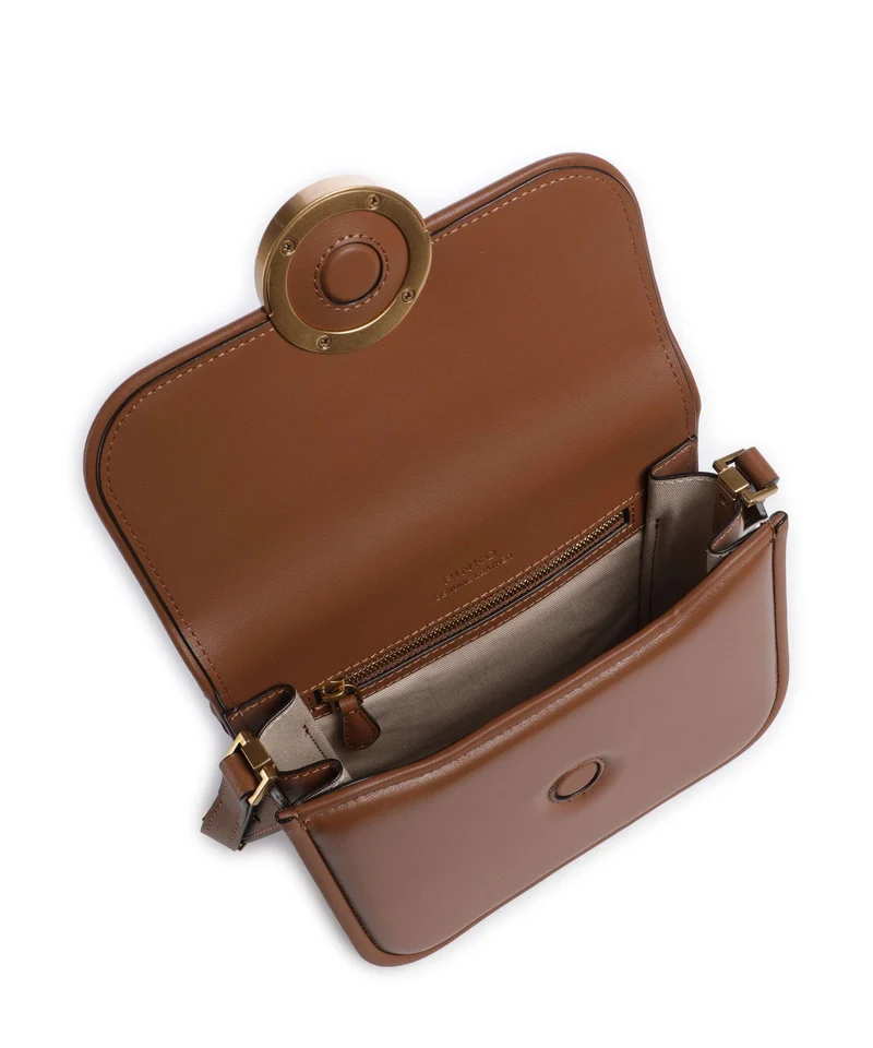 Pinko Love One Mini Bandolera marrone/leone/antique gold