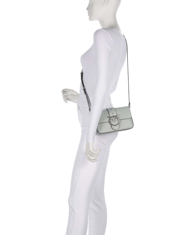 Pinko Love One Mini Slouchy Bolso de hombro grigio perla/old silver