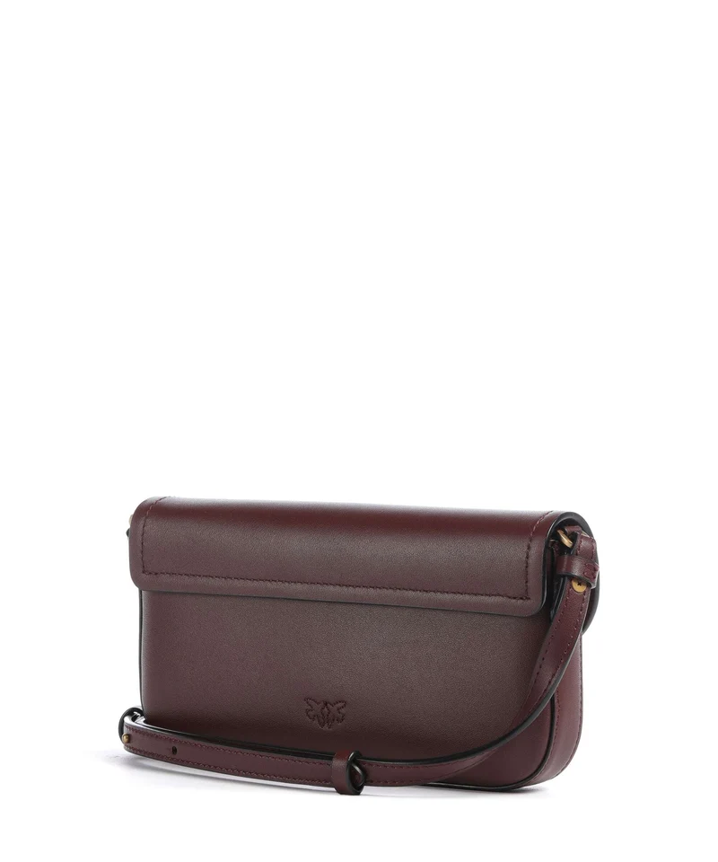 Pinko Saddle Flat Bandolera rosso vino/antique gold