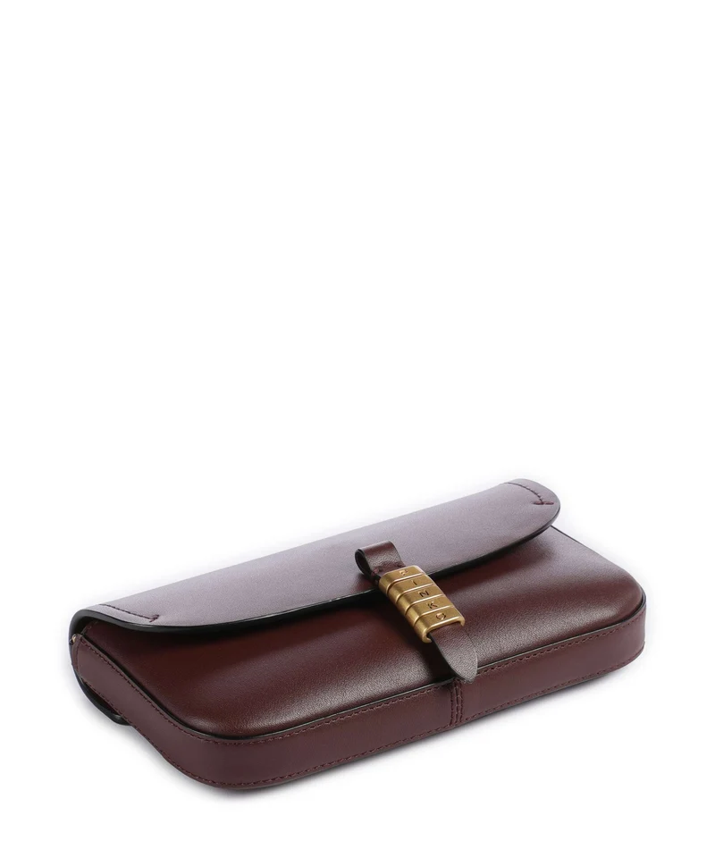 Pinko Saddle Flat Bandolera rosso vino/antique gold